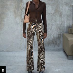 Motel Zoven Flare Pants in 70s Ripple! Never worn!